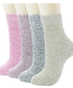 Uttpll Wool Causal Socks Soft Cozy Socks Sports Socks Warm Socks Athletic Gift Socks for Men Women 4-Candy Rainbow One Size