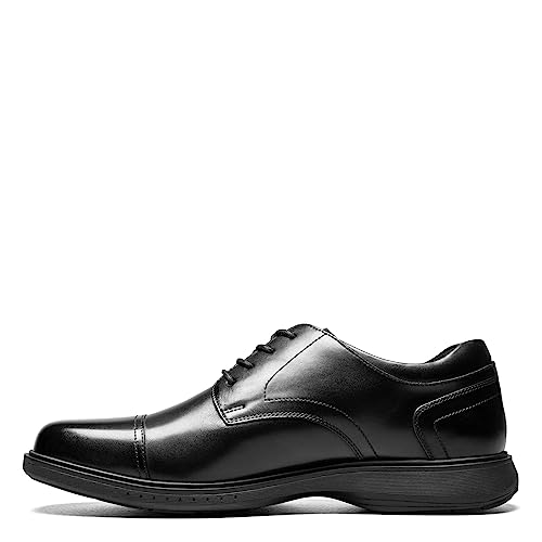 Nunn Bush Men’s PRO Cap Toe Oxford with KORE Slip Resistant Comfort Technology, Black, 14 X-Wide