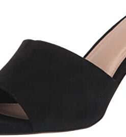 The Drop Women’s Pattie High Block Heeled Mule Sandal, Black Microsuede, 9