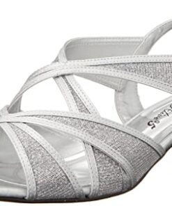 Easy Street Women’s Tristen Slingback Sandal Heeled, Silver-Glitter, 8