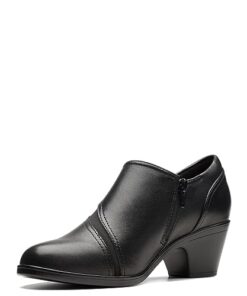 Clarks Women’s Emily 2 Dove Pump, Black Leather, 8.5