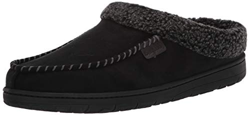 Dearfoams Men’s Indoor/Outdoor Breathable Memory Foam Clog Offered in Wide Widths, Black, X-Large