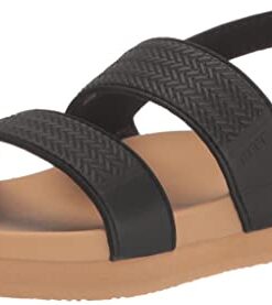 Reef Kids Girls Sandals, Kids Water Vista, Black/Tan, 3