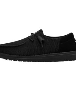 Hey Dude Wendy Funk Mono Wide Black Size W8 | Women’s Shoes | Women’s Slip On Loafers | Comfortable & Light-Weight