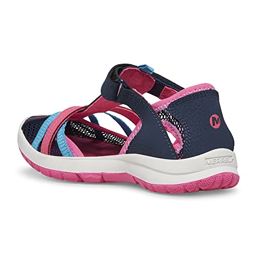 Merrell Dragonfly Sport Sandal, Navy/Turquoise/Pink, 3 US Unisex Big Kid