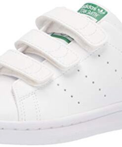 adidas Originals unisex baby Stam Smith Shoes Sneaker, White/White/Green, 7 Toddler US