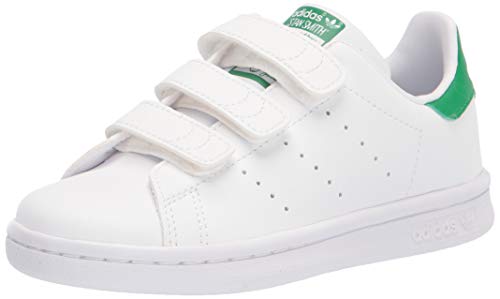 adidas Originals unisex baby Stam Smith Shoes Sneaker, White/White/Green, 7 Toddler US