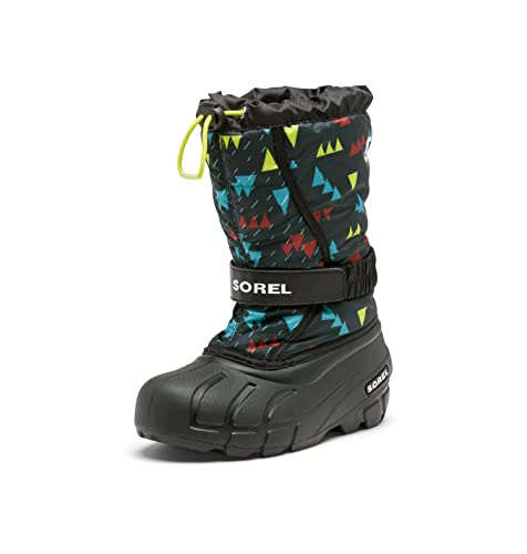 Sorel Youth Boys Flurry Print Boots – Black, Black – Size 7