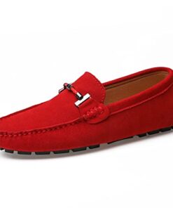 Penny Loafers for Men Casual Slip On Dress Moccasins Comfort Driving Boat Shoes Red 11