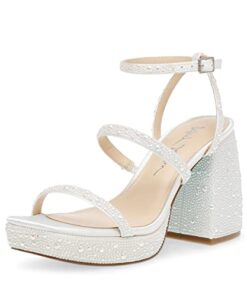 Betsey Johnson Women’s Denni Heeled Sandal, Pearl, 8