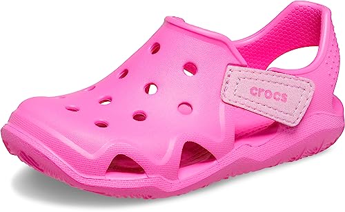 Crocs Unisex-Child Swiftwater Wave, Electric Pink, 2 US Little Kid