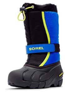 Sorel Youth Unisex Youth Flurry Boots – Black, Super Blue – Size 7