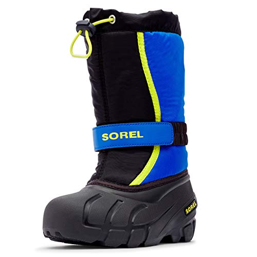 Sorel Youth Unisex Youth Flurry Boots – Black, Super Blue – Size 7