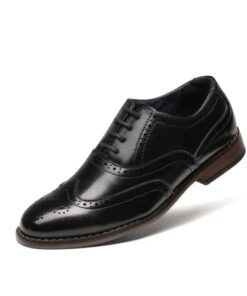 Bruno Marc Boys Classic Oxfords Dress Shoes, K2/Black – 5 Big Kid (Prince_k_2)