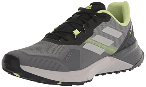 adidas Men’s Terrex Soulstride Trail Running Shoes, Grey/Grey/Pulse Lime, 9.5