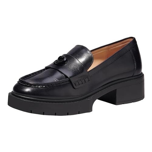COACH Women’s Flats Leah Loafer, Color Black, Size 8.5