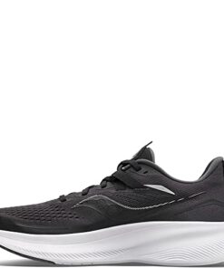 Saucony Men’s Ride 15 Running Shoe, Black/White, 10