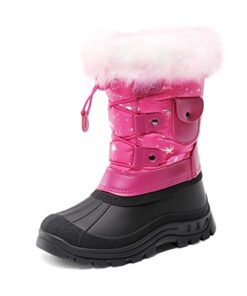 DREAM PAIRS Little Kid Ksnow Fuchsia Isulated Waterproof Snow Boots – 3 M US Little Kid