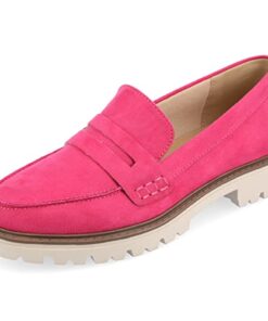 Journee Collection Womens Kenly Tru Comfort Foam Wide Width Slip On Round Toe Loafer Flats Pink 7.5 Wide Womens US