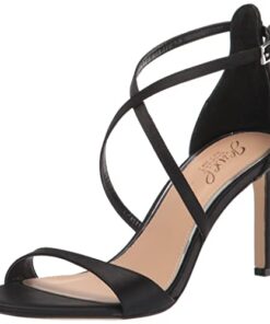 Jewel Badgley Mischka Women’s Dimitra Heeled Sandal, Black Satin, 8