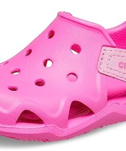 Crocs Unisex-Child Swiftwater Wave Sandals, Electric Pink, 10 US Toddler