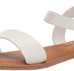 Amazon Essentials Women’s Two Strap Buckle Sandal, White, 13 Wide