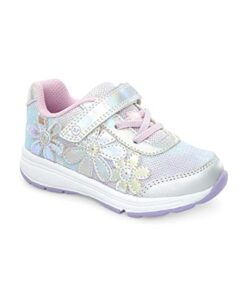 Stride rite Girls SR Lighted Glimmer Sneaker, Iridescent, 1.5 Wide Little Kid