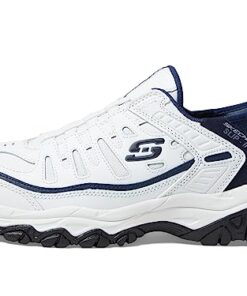 Skechers Men’s Afterburn M. Fit Grill Captain Loafer, White/Navy, 9.5 X-Wide