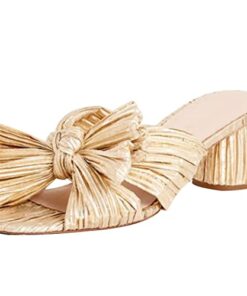 MICIFA Women’s Bow Knot Heeled Sandals Open Toe Chunky Heel Sandals Bride Wedding Dress Bow Heels