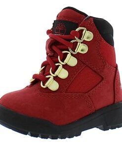 Timberland 6″ Fabric/Leather Field Boot (Toddler/Little Kid) Dark Red Nubuck 5 Toddler M