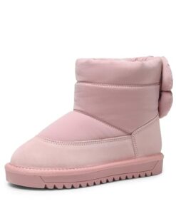 DREAM PAIRS Girls Snow Boots Kids Winter Faux Fur Lined Ankle Shoes Pink Size 1 Little Kid SDSB2305K