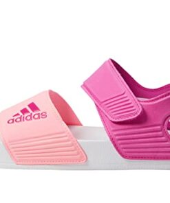 adidas Adilette Sandals, Lucid Fuchsia/Beam Pink/Pulse Mint, 1 US Unisex Little Kid