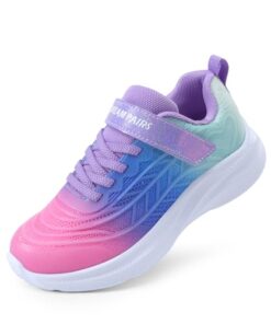 DREAM PAIRS Girls Shoes Tennis Athletic Lightweight Shoes Kids Running Sneakers Pink/Blue/Green Size 13 Little Kid SDRS2411K