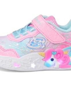 Skechers Kids Girls Unicorn Dreams Sneaker, Pink/Turquoise, 10 Toddler