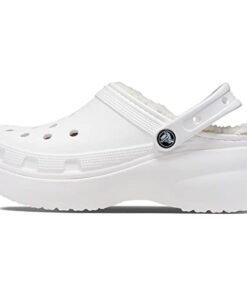 Crocs Women’s Classic Platform Lined Clogs, White, Numeric_7