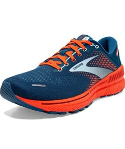 Brooks Men’s Adrenaline GTS 22 Supportive Running Shoe – Blue/Light Blue/Orange – 9.5 Medium