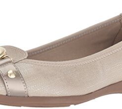 Anne Klein Women’s Umeko Ballet Flat, Metallic Taupe, 10 M US