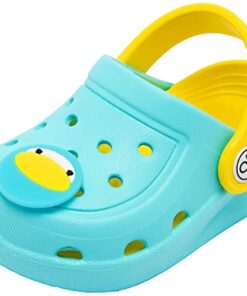 dripdrop Girls Comfort Clogs Kids Slip On Garden Shoes Boys Lightweight Beach Pool Slide Sandals Shower Slipper Penguin/11 Little Kid Sky Blue