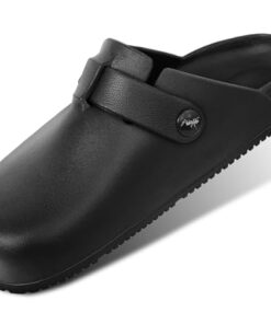 Bigant Womens Clogs,Mercy Mules for Womens Nurse Shoes-Slip on Garden Work Shoes(Black-9 Women/7 Men)