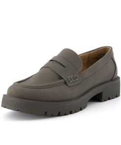 CUSHIONAIRE Women’s Curtis Slip on Loafer +Memory Foam, Wide Widths Available, Charcoal 10 W