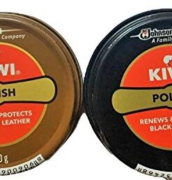 Kiwi Shoe Polish Paste Black and dark tan [Pack Of 2 (one each)]