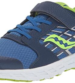 Saucony Wind Alternative Closure 2.0 Running Shoe, Blue/Green, 2.5 X-Wide US Unisex Big_Kid