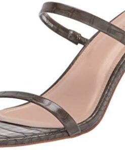 The Drop Women’s Avery Square Toe Two Strap High Heeled Sandal, Avery-Capers-12, 12 B US