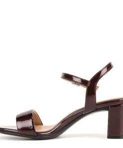 Naturalizer Womens Bristol Ankle Strap Block Heel Dress Sandal Cabernet Sauvignon Patent Red 8 W