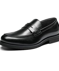 Bruno Marc Men’s Penny Loafers SBLS2339M, Black, Size 9.5