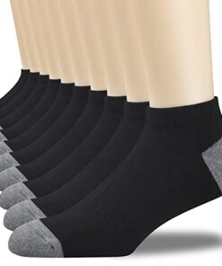 COOVAN 10 Pairs Mens Cushion Ankle Socks Men 10 Pack Low Cut Comfort Breathable Casual Socks