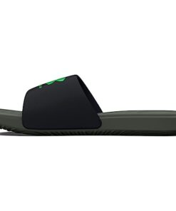 Under Armour Men’s Ansa Fixed Strap Slide Sandal, (008) Black/Colorado Sage/Green Screen, 15