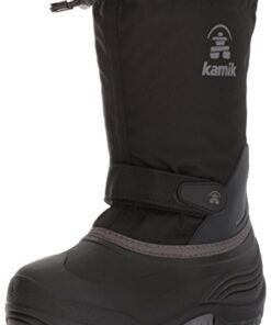 Kamik unisex child Waterbug5 Snow Boot, Black/Charcoal, 6 Big Kid US