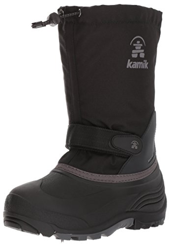 Kamik unisex child Waterbug5 Snow Boot, Black/Charcoal, 6 Big Kid US