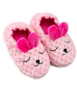 LZSYC Cute Bunny Slippers for Kids Indoor, Pink/Buny, 5-6 Toddler